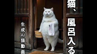 【生成AI猫動画】猫、風呂入る　NG入り