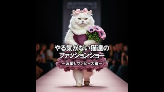 【生成AI猫動画】やる気がない猫達のファッションショー　花とワンピース編