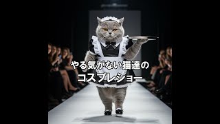 【生成AI猫動画】やる気がない猫達のコスプレショー